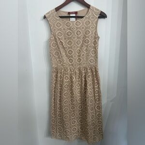 NWT $495 MaxMara Tan A-line Sleeveless Dress